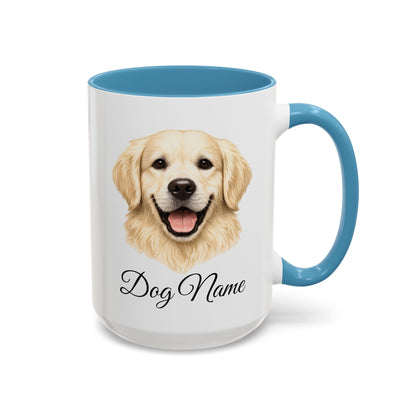 Personalized English Cream Golden Retriever Coffee Mug with Custom Dog Name (11oz & 15oz)
