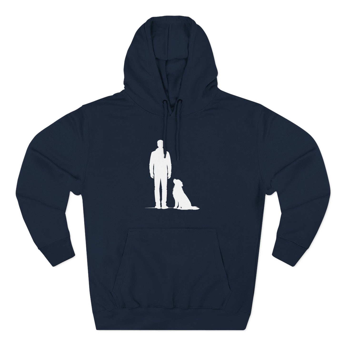 Man and Golden Retriever Silhouette Hoodie | Minimalist Dog Bond Pullover Sweatshirt