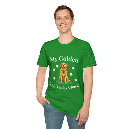 Golden Retriever Tee Shirt - I Love My Golden Retriever, St. Patrick's Day Lucky Charm