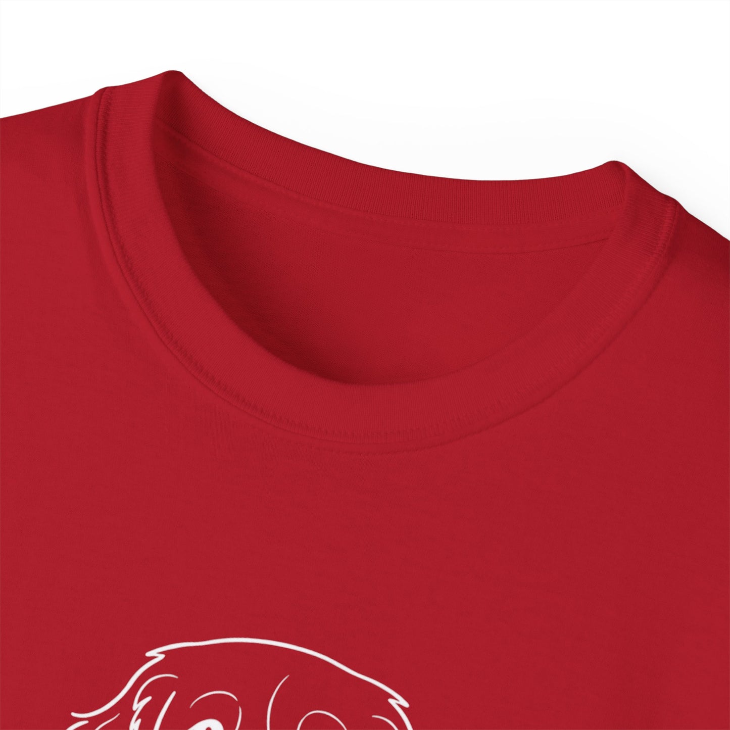 Dog Begging for Burger T-Shirt | Golden Retriever POV Line Art Tee