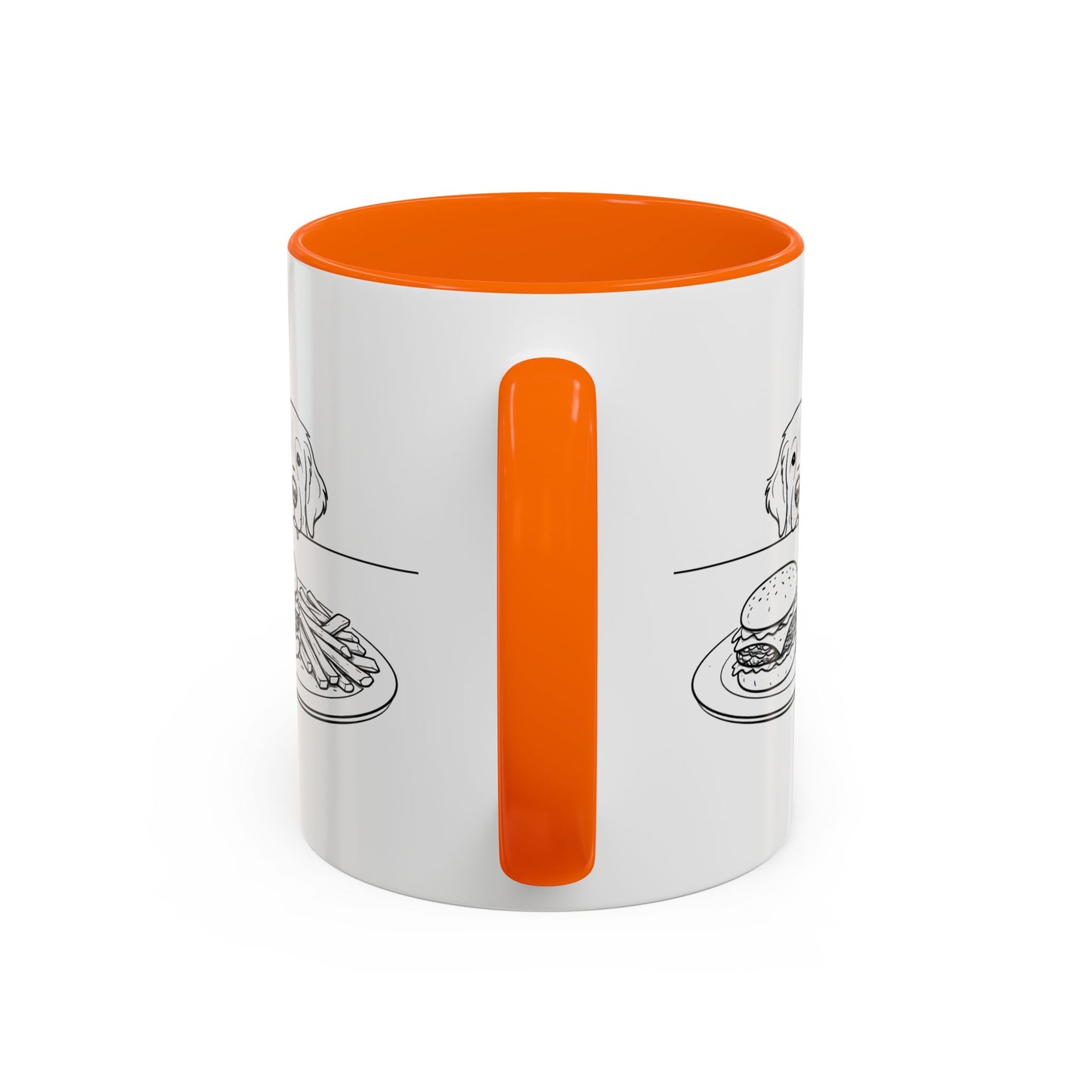 Golden Retriever Burger POV Mug | Dog Begging for Food Coffee Cup (11oz / 15oz)