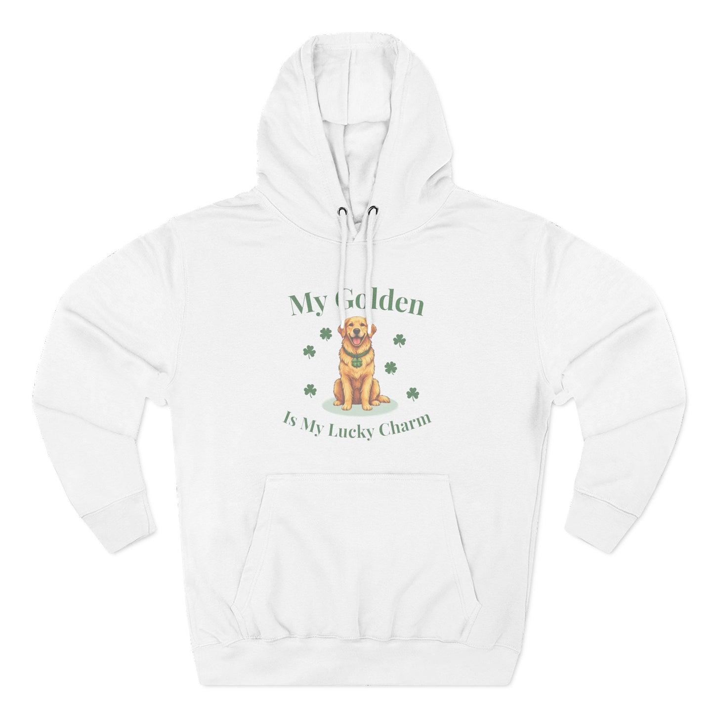Hoodie — “My Golden Is My Lucky Charm” St. Patrick’s Day Golden Retriever Sweatshirt