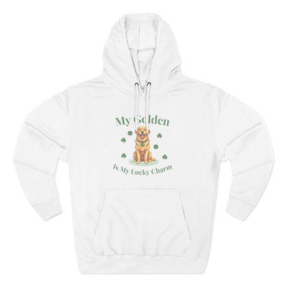 Hoodie — “My Golden Is My Lucky Charm” St. Patrick’s Day Golden Retriever Sweatshirt
