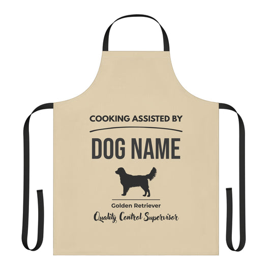Personalized Golden Retriever Apron – Natural Canvas | Golden Retriever Gift
