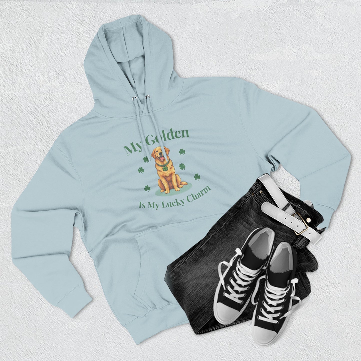 Hoodie — “My Golden Is My Lucky Charm” St. Patrick’s Day Golden Retriever Sweatshirt