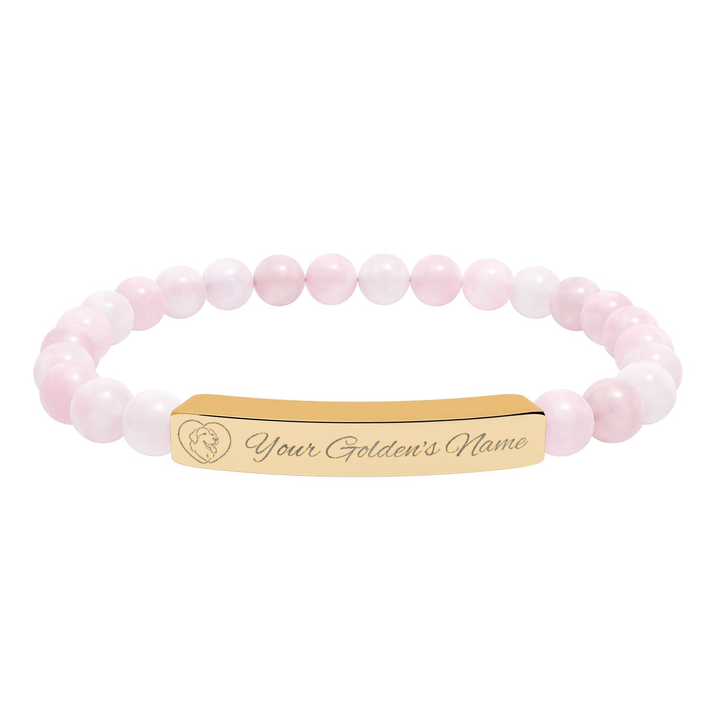 Custom Name Engraved | Stone Stretch Bracelet