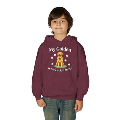 Youth Hoodie — “My Golden Is My Lucky Charm” St. Patrick’s Day Golden Retriever Sweatshirt