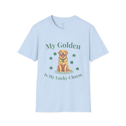 Golden Retriever Tee Shirt - I Love My Golden Retriever, St. Patrick's Day Lucky Charm