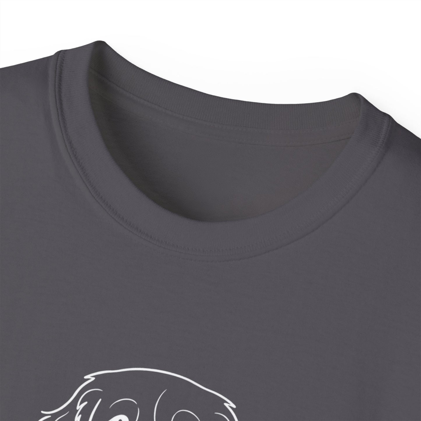 Dog Begging for Burger T-Shirt | Golden Retriever POV Line Art Tee
