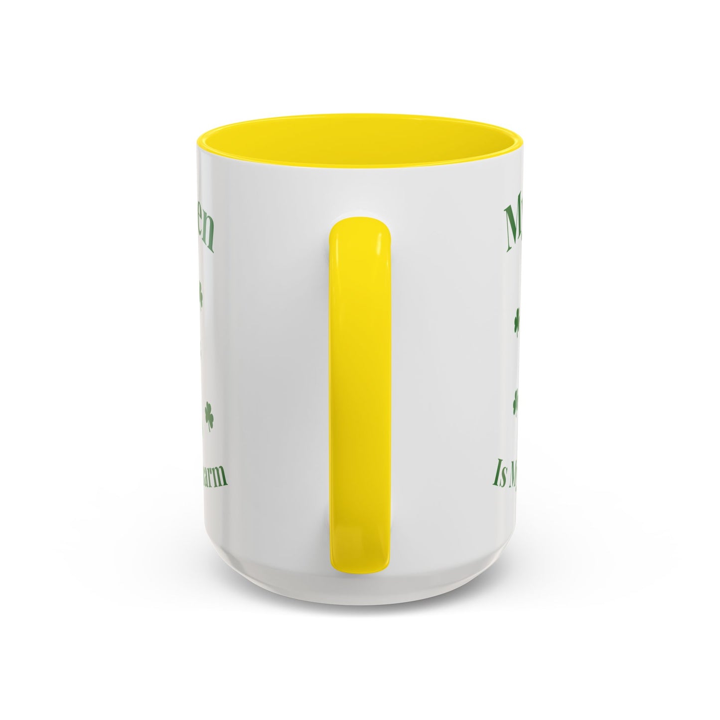 Accent Coffee Mug — “My Golden Is My Lucky Charm” St. Patrick’s Day Golden Retriever Mug
