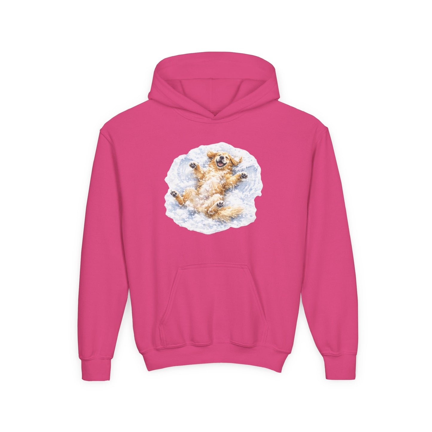 Youth Hoodie | Golden Retriever Snow Angel