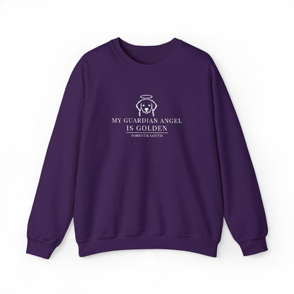 My Guardian Angel Is Golden Crewneck Sweatshirt | Memorial Dog Lover Pullover
