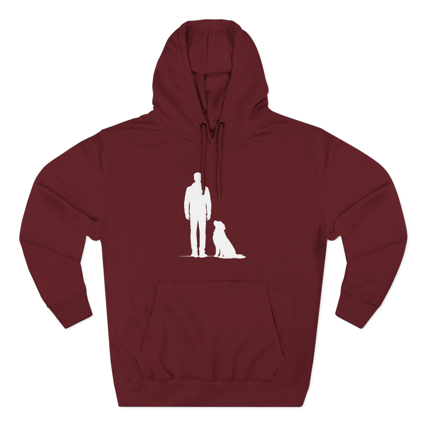Man and Golden Retriever Silhouette Hoodie | Minimalist Dog Bond Pullover Sweatshirt