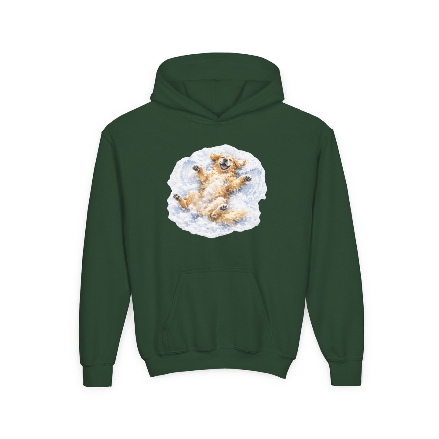 Youth Hoodie | Golden Retriever Snow Angel