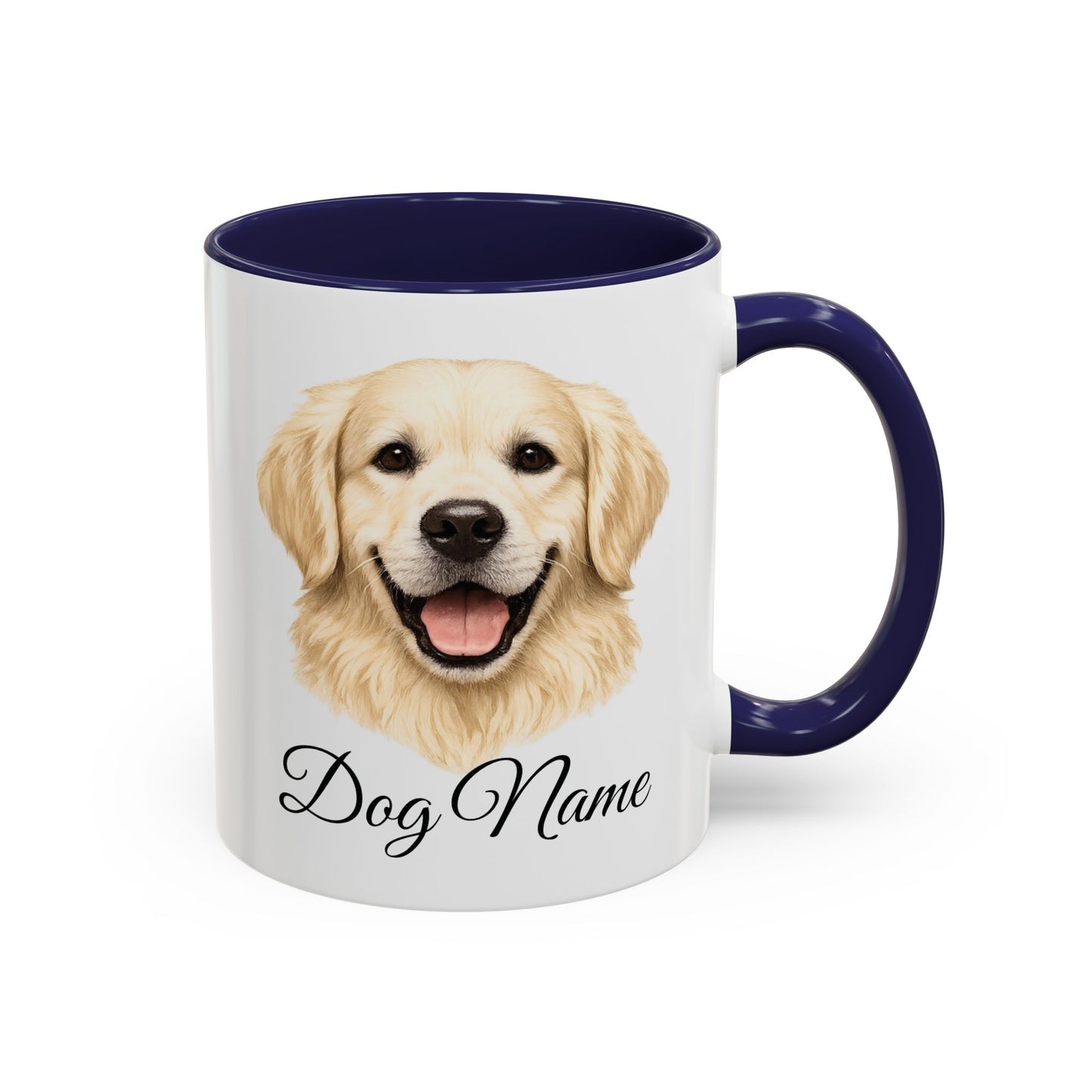 Personalized English Cream Golden Retriever Coffee Mug with Custom Dog Name (11oz & 15oz)