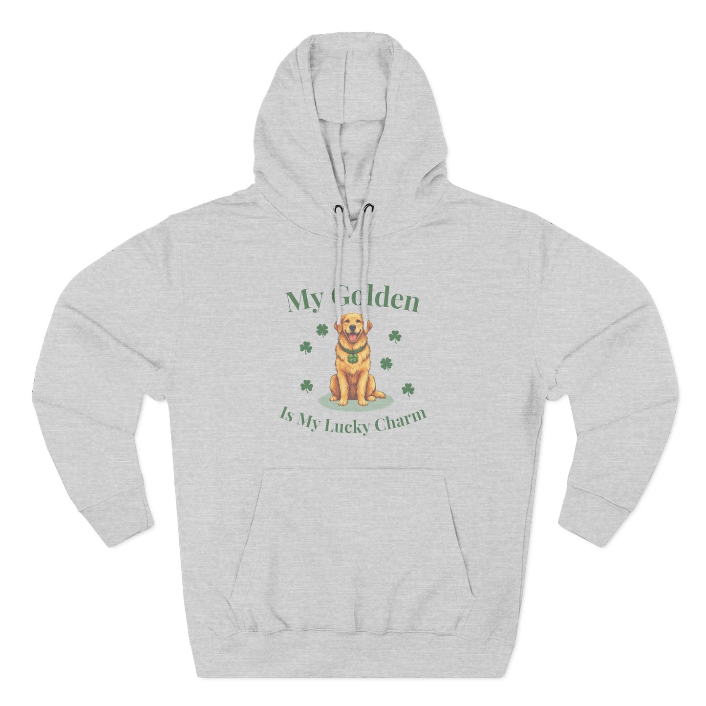 Hoodie — “My Golden Is My Lucky Charm” St. Patrick’s Day Golden Retriever Sweatshirt