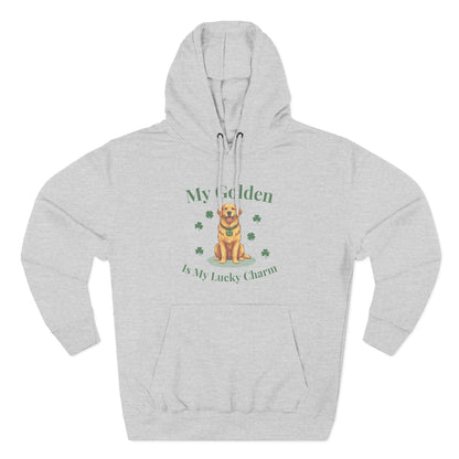 Hoodie — “My Golden Is My Lucky Charm” St. Patrick’s Day Golden Retriever Sweatshirt