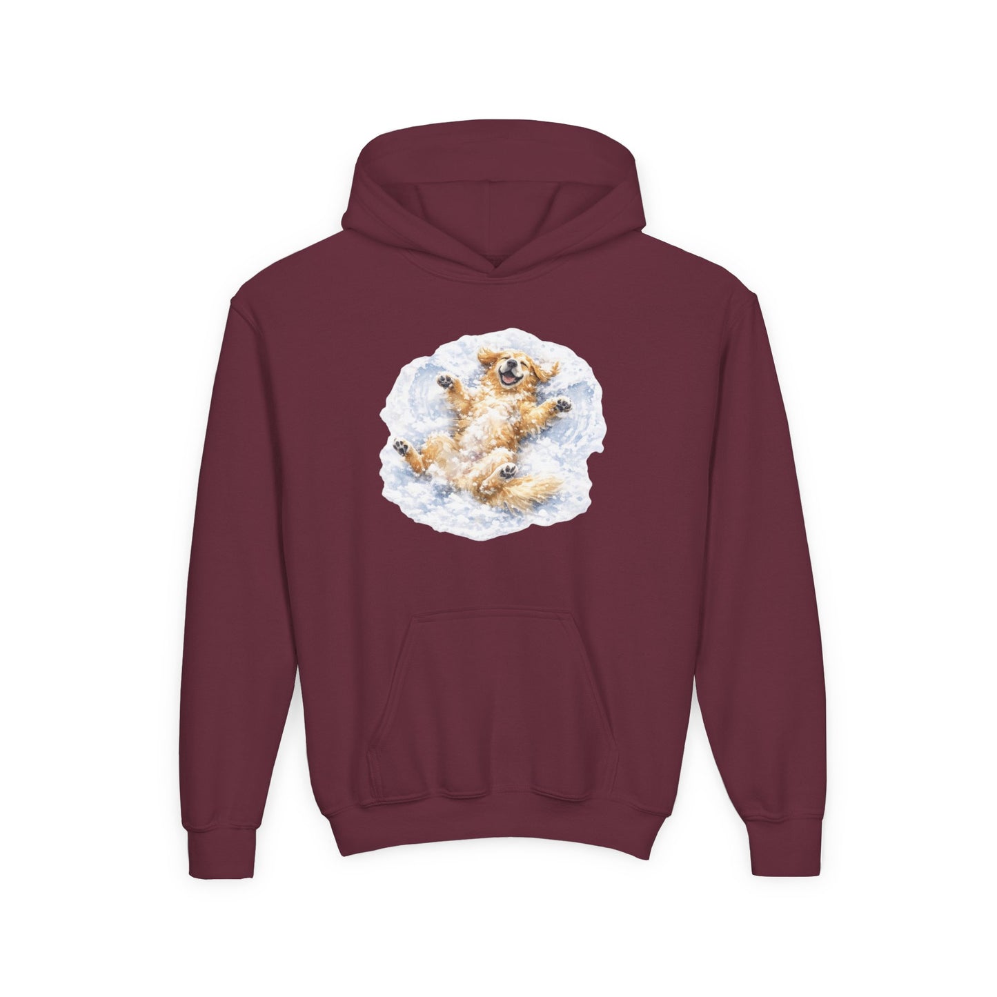 Youth Hoodie | Golden Retriever Snow Angel