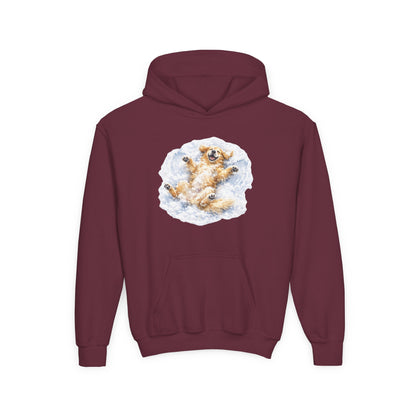 Youth Hoodie | Golden Retriever Snow Angel