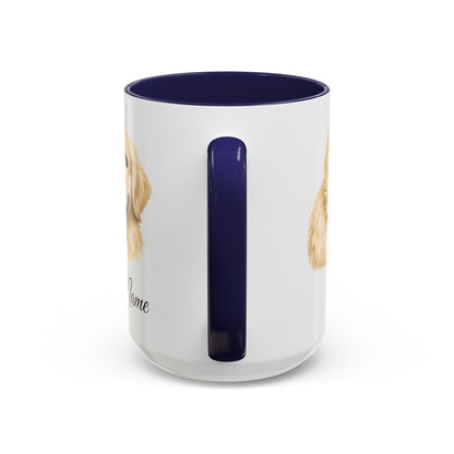 Personalized English Cream Golden Retriever Coffee Mug with Custom Dog Name (11oz & 15oz)