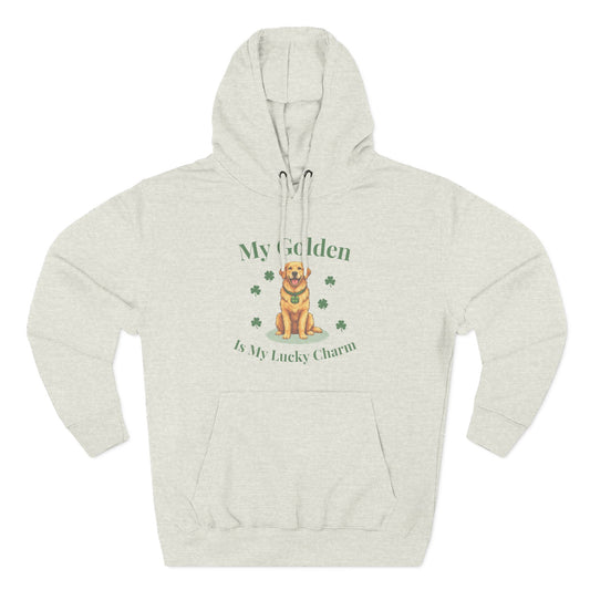 Hoodie — “My Golden Is My Lucky Charm” St. Patrick’s Day Golden Retriever Sweatshirt