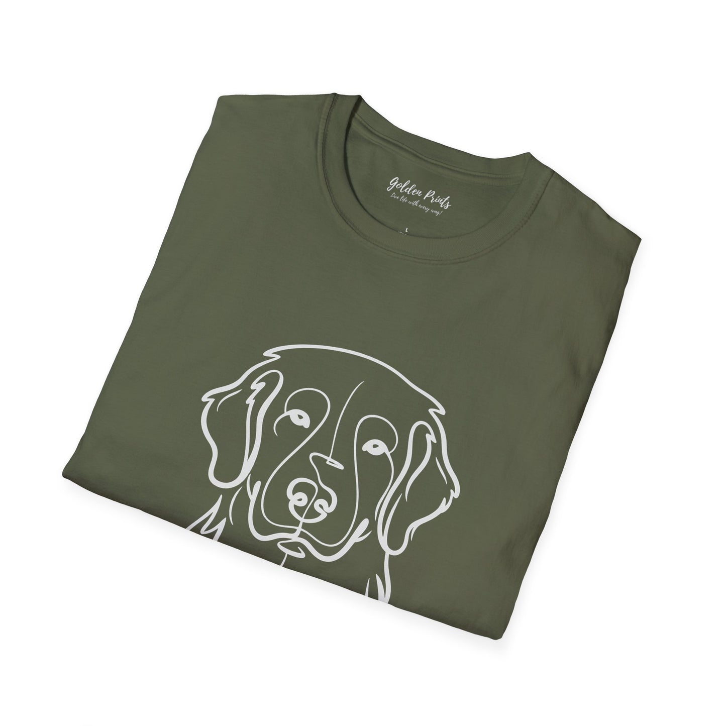 Golden Retriever Portrait Tee | Minimal Dog Art T-Shirt