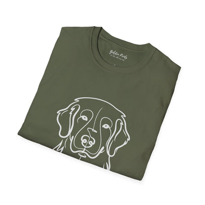 Golden Retriever Portrait Tee | Minimal Dog Art T-Shirt