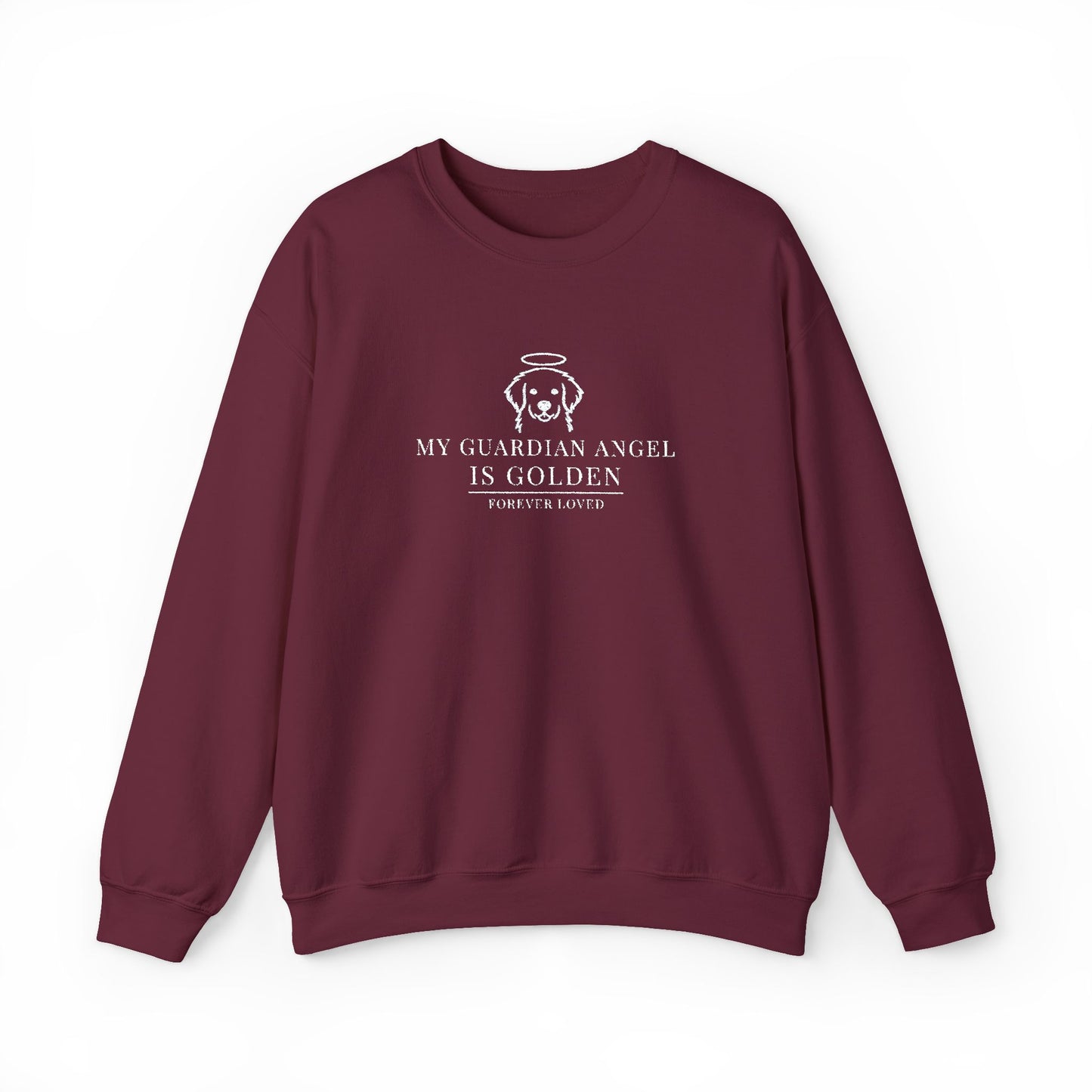 My Guardian Angel Is Golden Crewneck Sweatshirt | Memorial Dog Lover Pullover