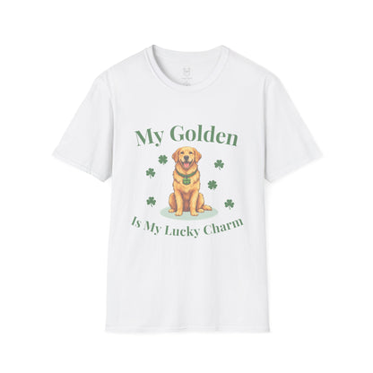 Golden Retriever Tee Shirt - I Love My Golden Retriever, St. Patrick's Day Lucky Charm
