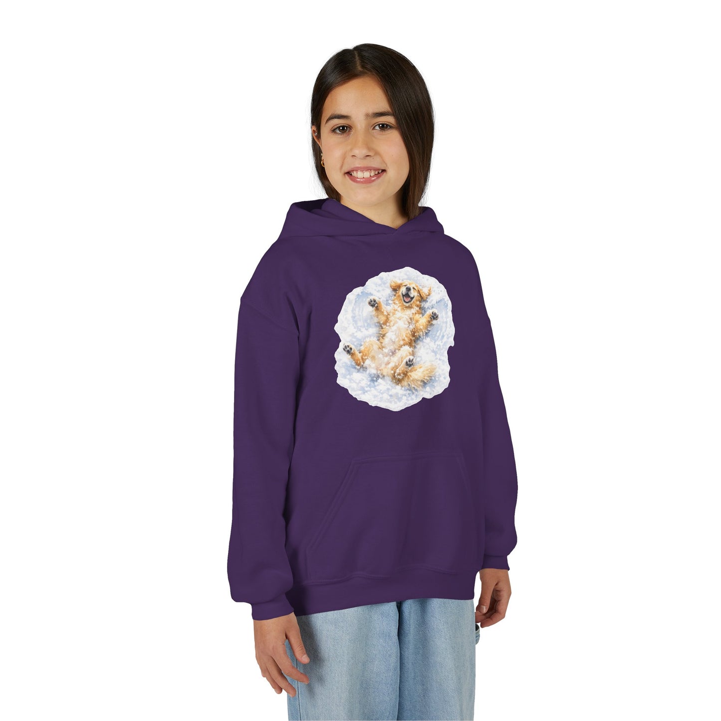 Youth Hoodie | Golden Retriever Snow Angel