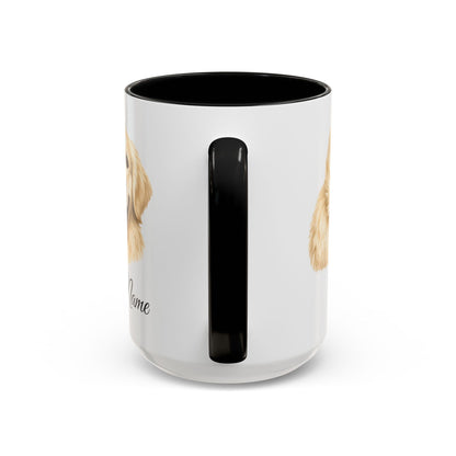 Personalized English Cream Golden Retriever Coffee Mug with Custom Dog Name (11oz & 15oz)