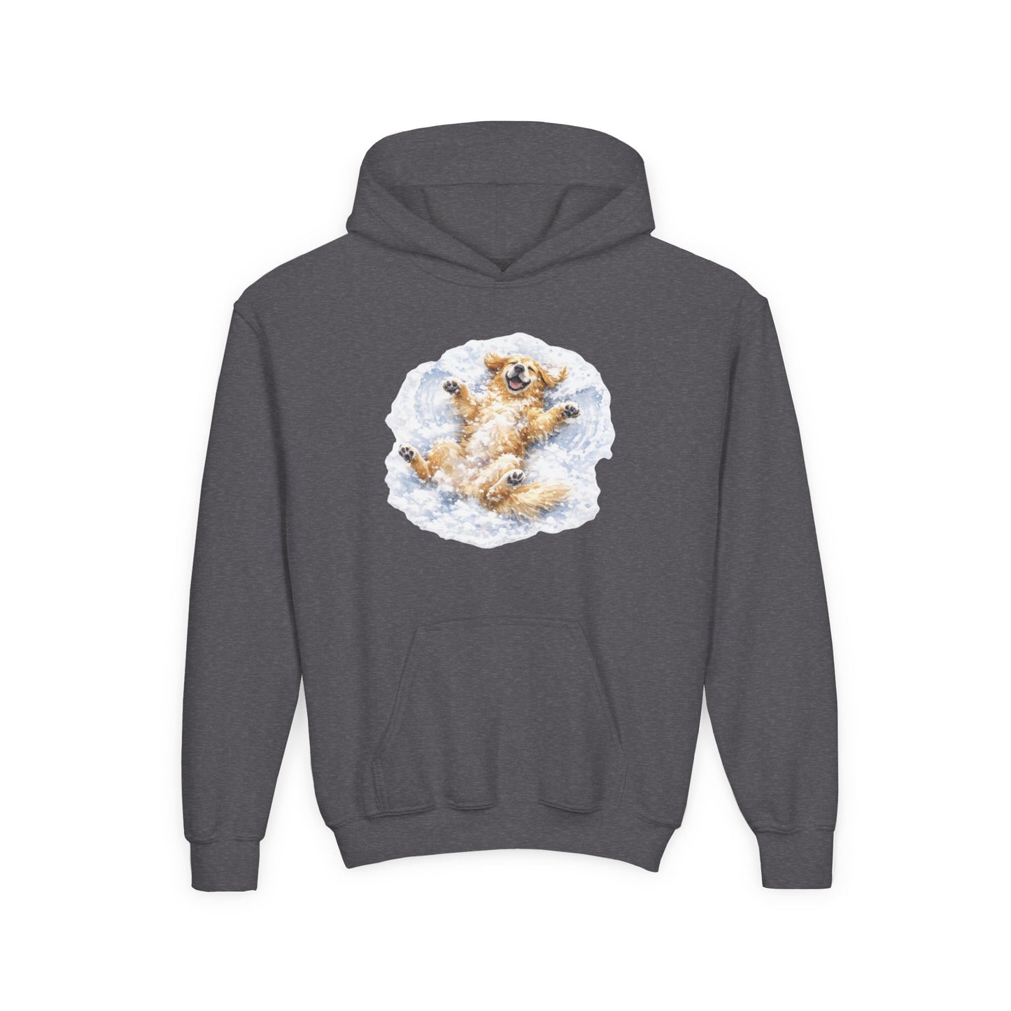 Youth Hoodie | Golden Retriever Snow Angel