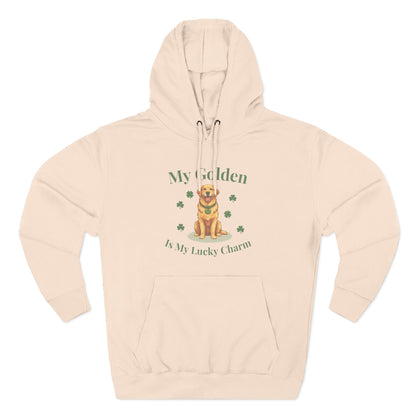 Hoodie — “My Golden Is My Lucky Charm” St. Patrick’s Day Golden Retriever Sweatshirt