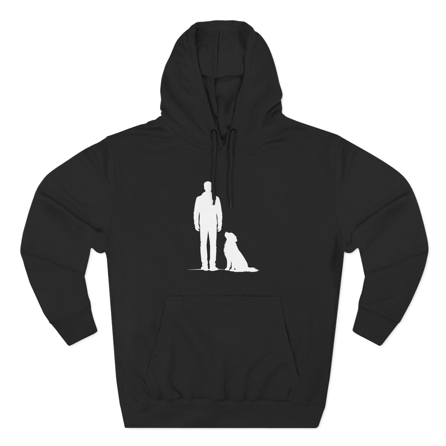 Man and Golden Retriever Silhouette Hoodie | Minimalist Dog Bond Pullover Sweatshirt