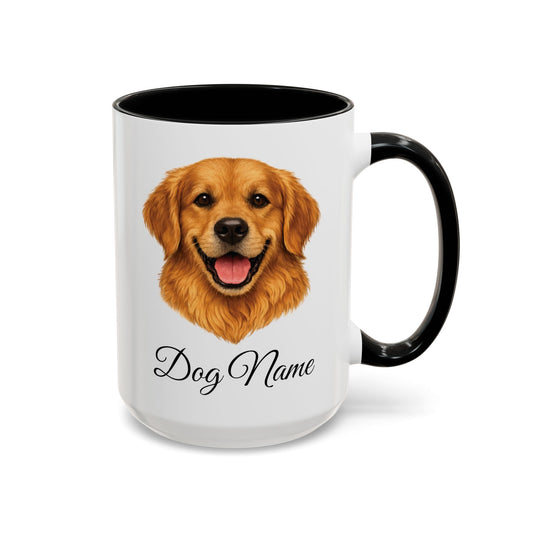 Personalized Golden Retriever Coffee Mug with Custom Dog Name (11oz & 15oz)