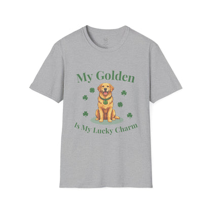 Golden Retriever Tee Shirt - I Love My Golden Retriever, St. Patrick's Day Lucky Charm