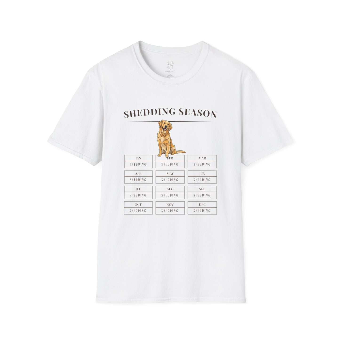 Golden Retriever Shedding Season Calendar Shirt | Funny Dog Hair T-Shirt for Pet Parents